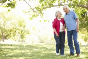 Senior couple in park