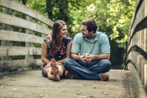 Couple sitting together