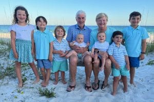 Diane Waud with grandchildren and husband