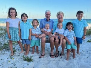 Diane Waud with grandchildren and husband