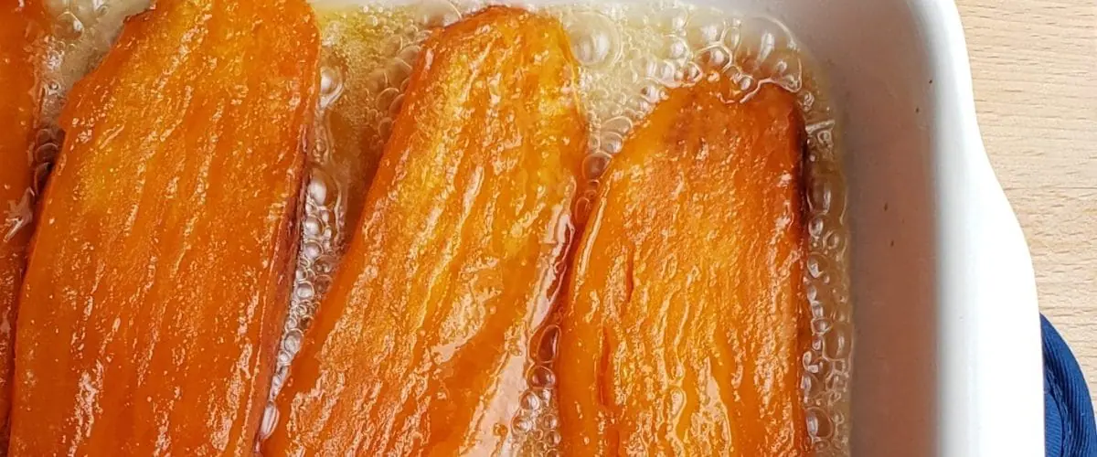 Candied Sweet Potatoes sizzling in casserole