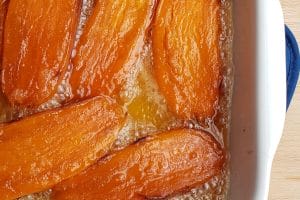 Candied Sweet Potatoes sizzling in casserole