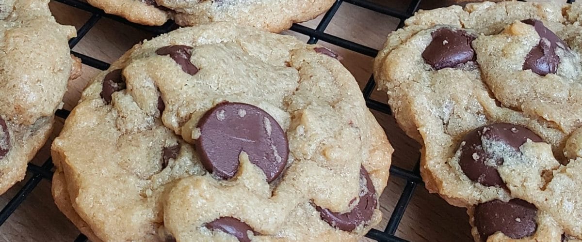Coffee and Choc chip cookies Wire Rack Close up
