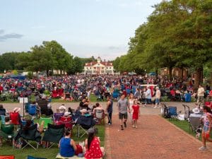 Fireworks crowd at American Village Fireworks crowd at American Village