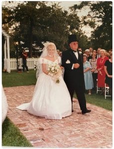 Hannah walking down aisle with father Hannah walking down aisle with father