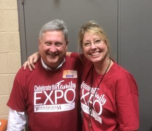 Laurie with Husband Adam Franklin at the end of Expo 2020