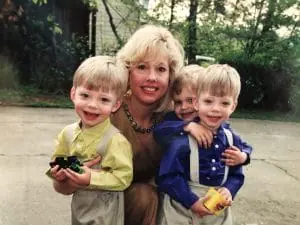 Laurie with sons Easter 2001