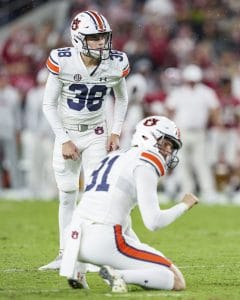 Alex McPherson preparing to kick