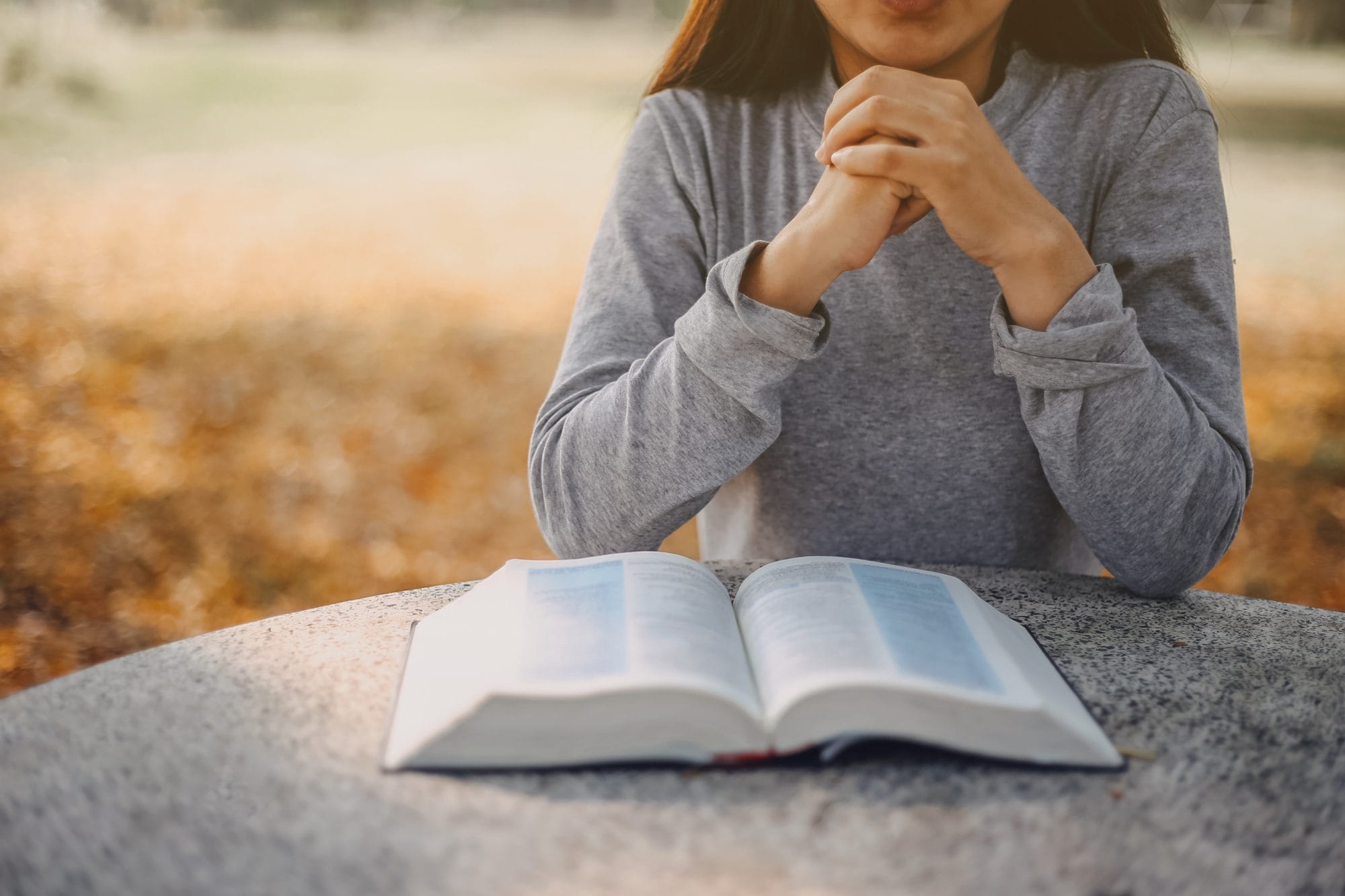 Woman reading Bible