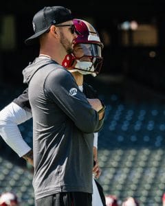 AJ talking to player