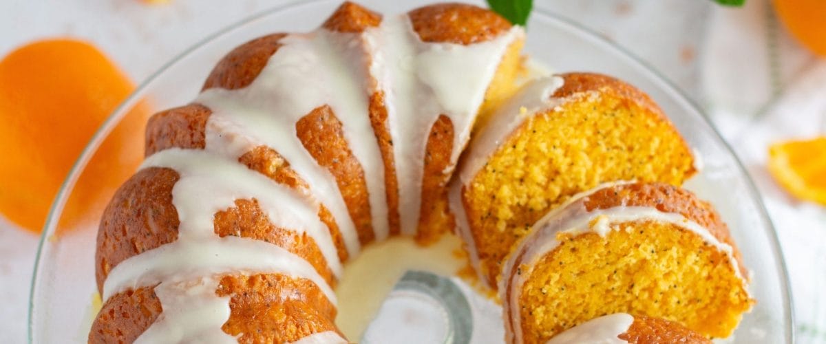 Orange Poppy Seed Cake with glaze and icing Orange Poppy Seed Cake with glaze and icing
