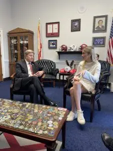 Riley Campbell in meeting