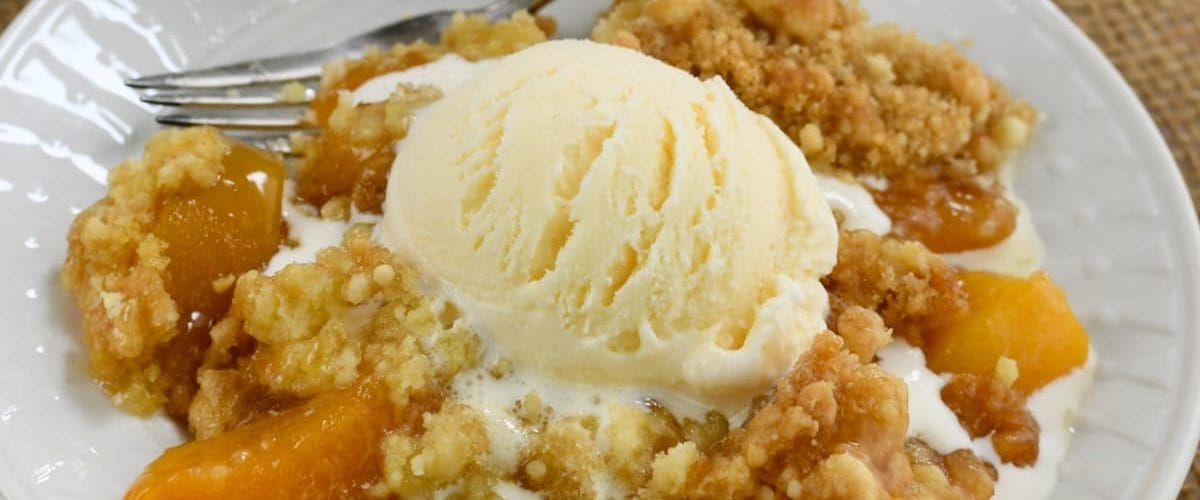 Shortcut Peach Cobbler with brown sugar