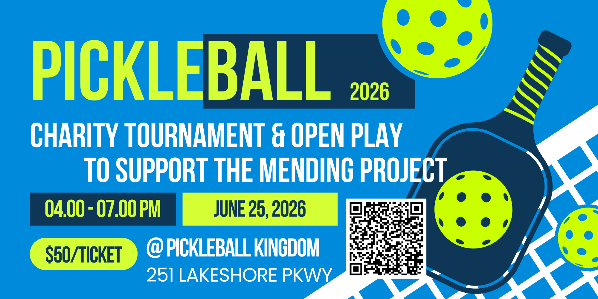 Blue and Green Modern Pickleball Tournament Banner 2 Blue and Green Modern Pickleball Tournament Banner 2