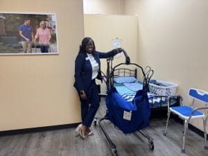 Jessica Miller in training room
