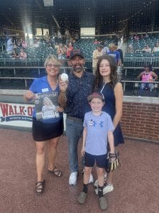 Barons first pitch with Jacky Gann