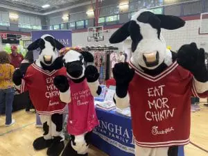 Chick fil A cows at Magnolia Festival
