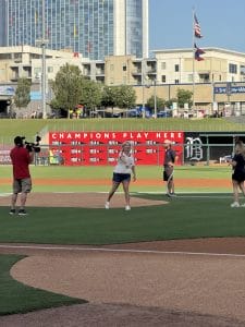 Gooch Dental's Ashley Good throws first pitch at Barons game