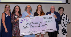 Megan Montgomery Foundation check presentation to UAB Theatre