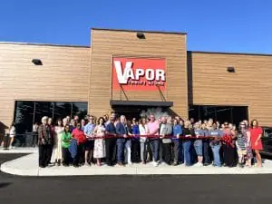Vapor Thrift ribbon cutting