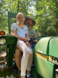 Walt and Cape on tractor