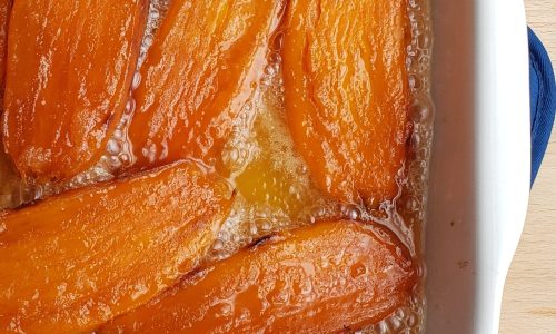 Candied Sweet Potatoes sizzling in casserole